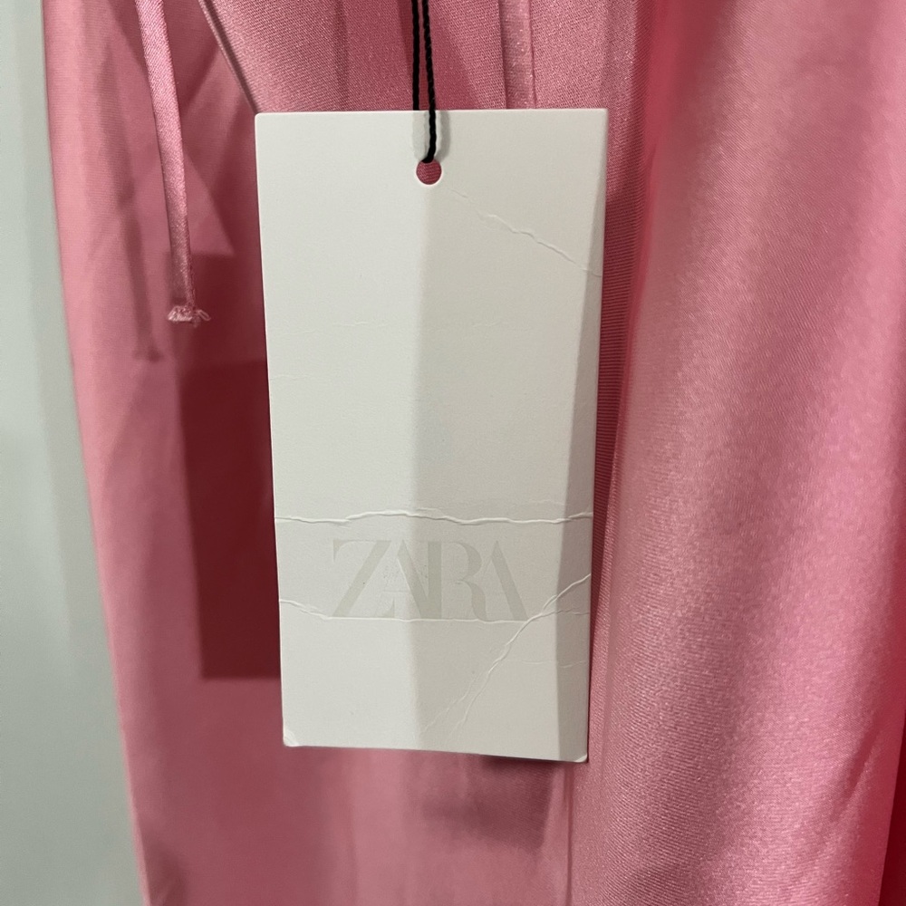 Zara Pink Satin Chemise - Picture 6 of 12